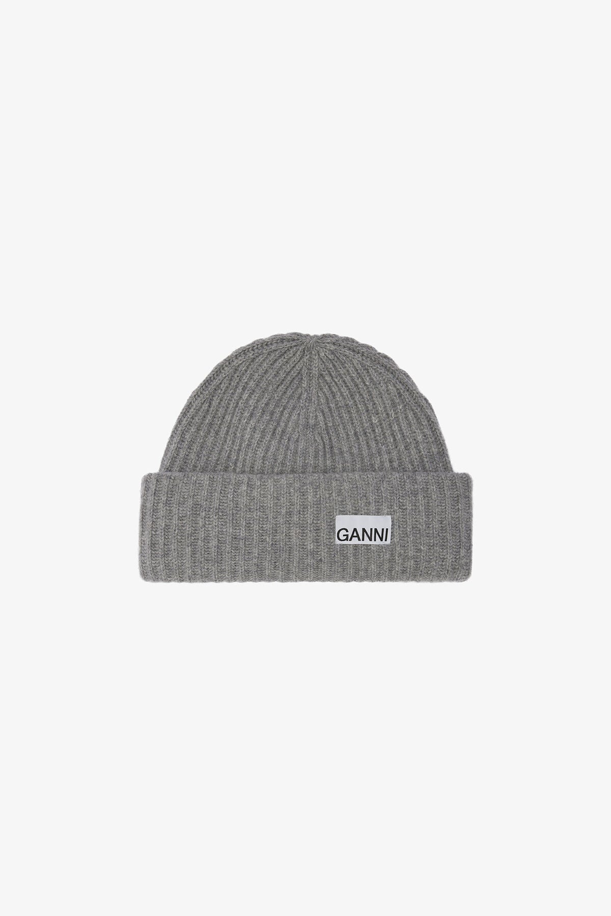 Oversized Wool Rib Knit Beanie