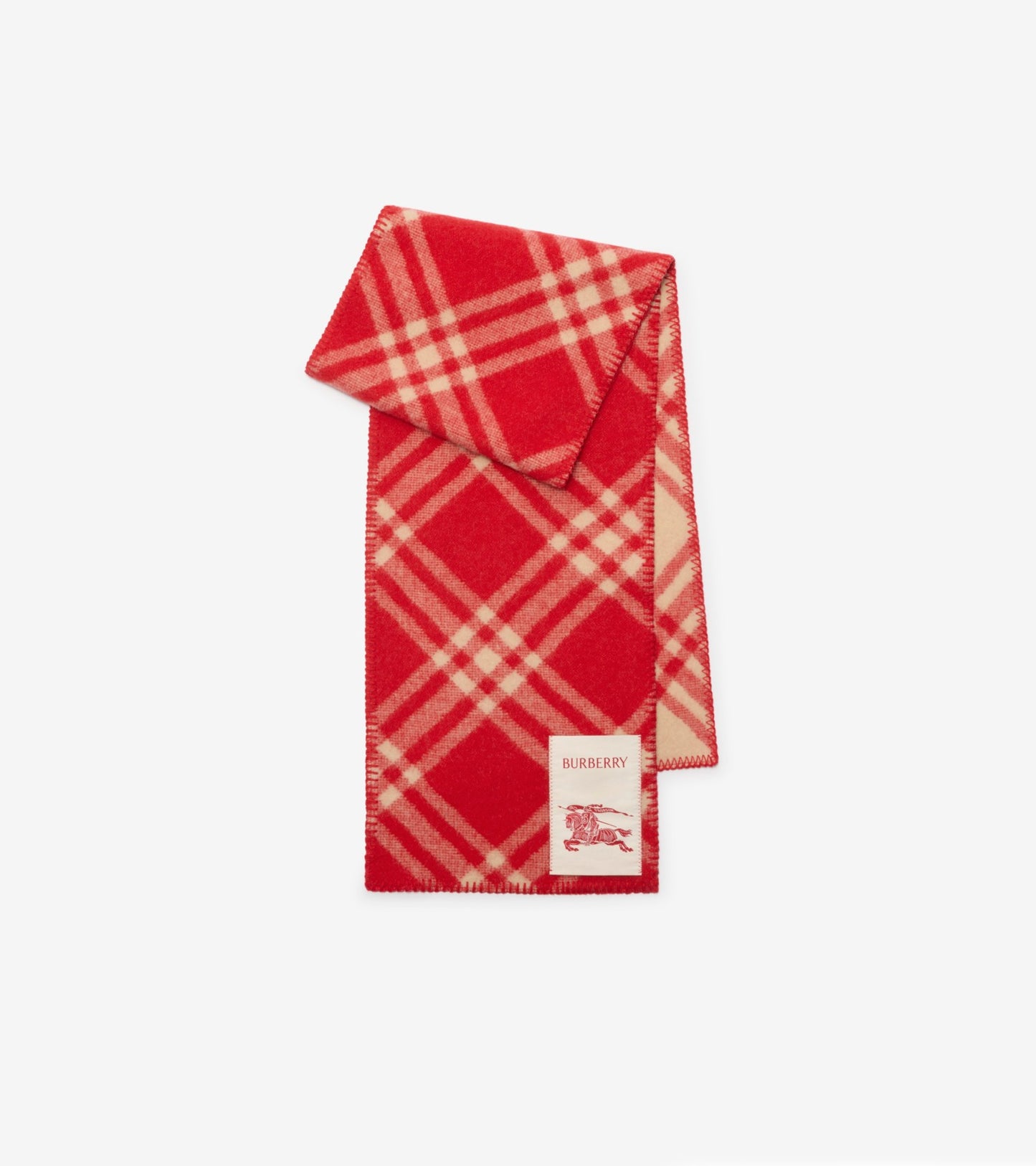 Check Wool Scarf in Sugar pink