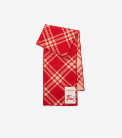 Check Wool Scarf in Sugar pink