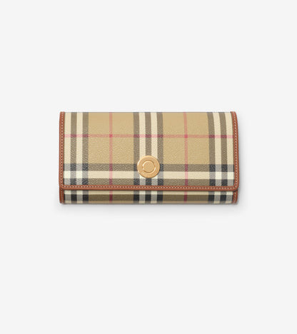 Check Continental Wallet in Archive beige/ruby red
