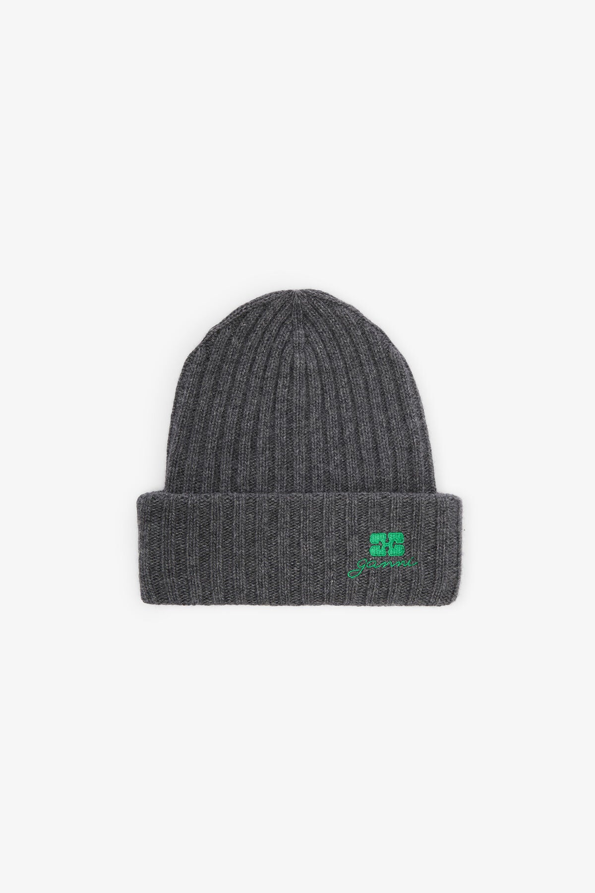 Grey Wool Knit Beanie