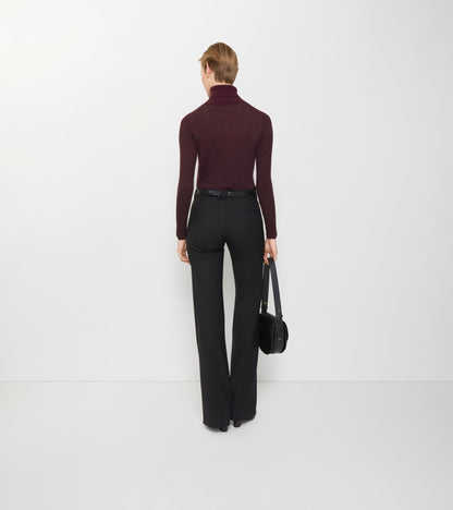 Wool Blend Tailored Trousers in Black