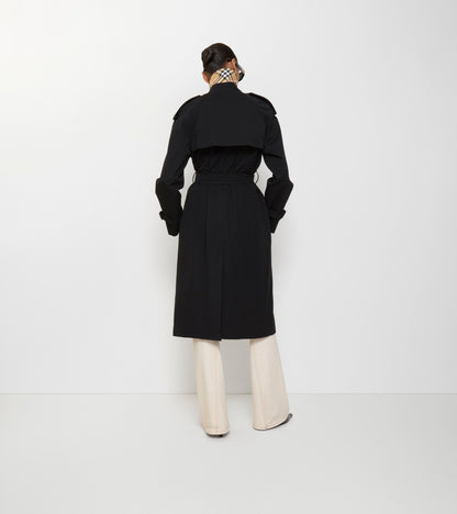 Long Castleford Trench Coat in Black