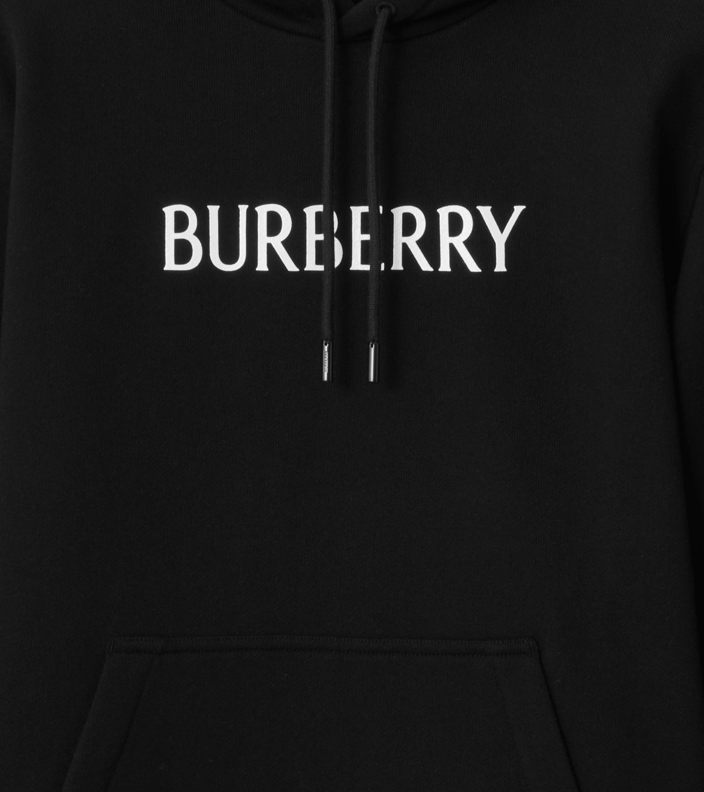 Logo Cotton Hoodie in Black