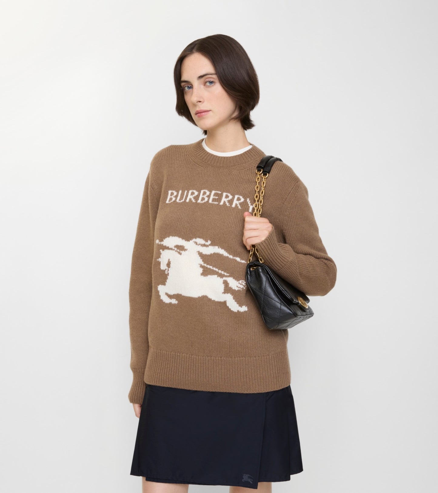 Knight Wool Cashmere Sweater in Camel