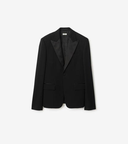 Grain de Poudre Wool Tuxedo Jacket in Black
