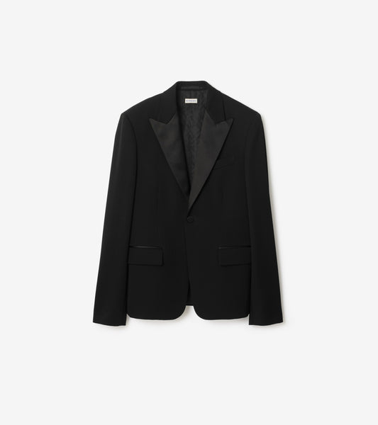Grain de Poudre Wool Tuxedo Jacket in Black