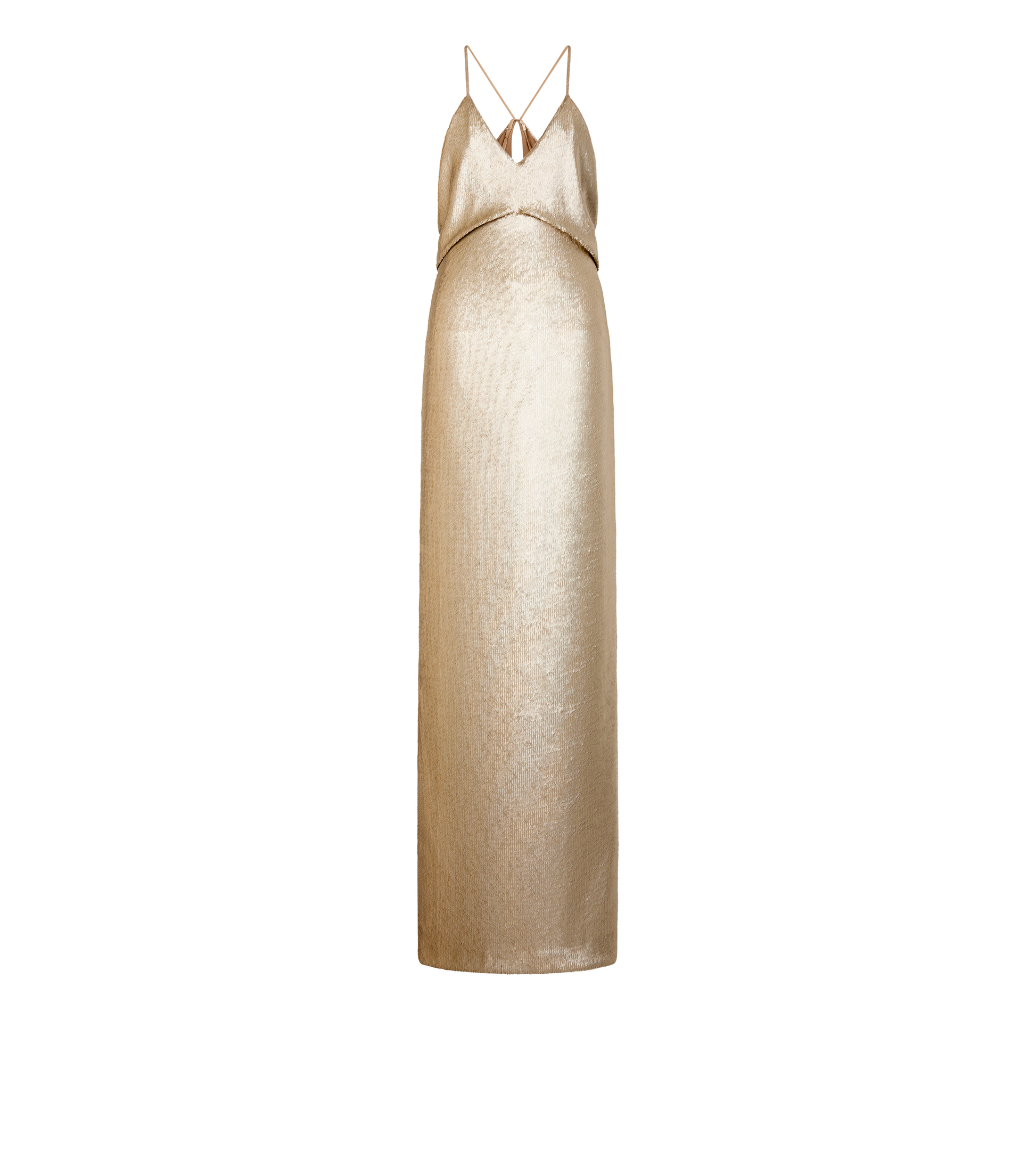 Sequin Embroidery V-Neck Evening Dress With Cut Out