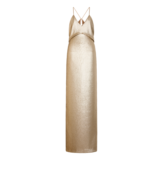 Sequin Embroidery V-Neck Evening Dress With Cut Out