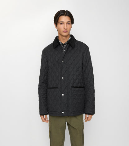 Quilted Nylon Haddington Jacket in Black
