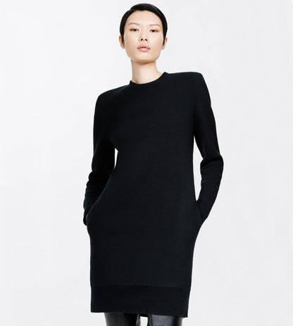 Cashmere Crewneck Mini Sweater Dress