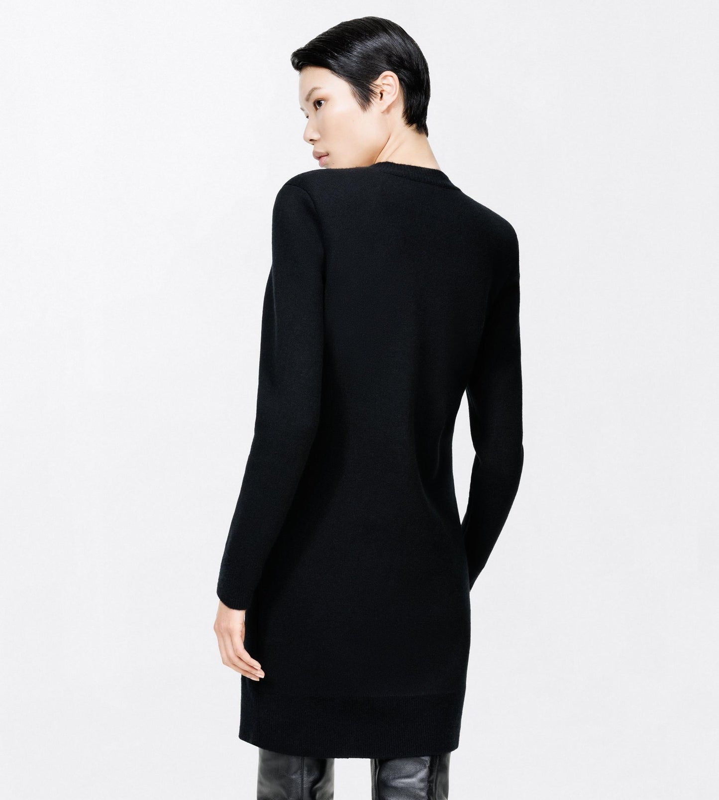 Cashmere Crewneck Mini Sweater Dress