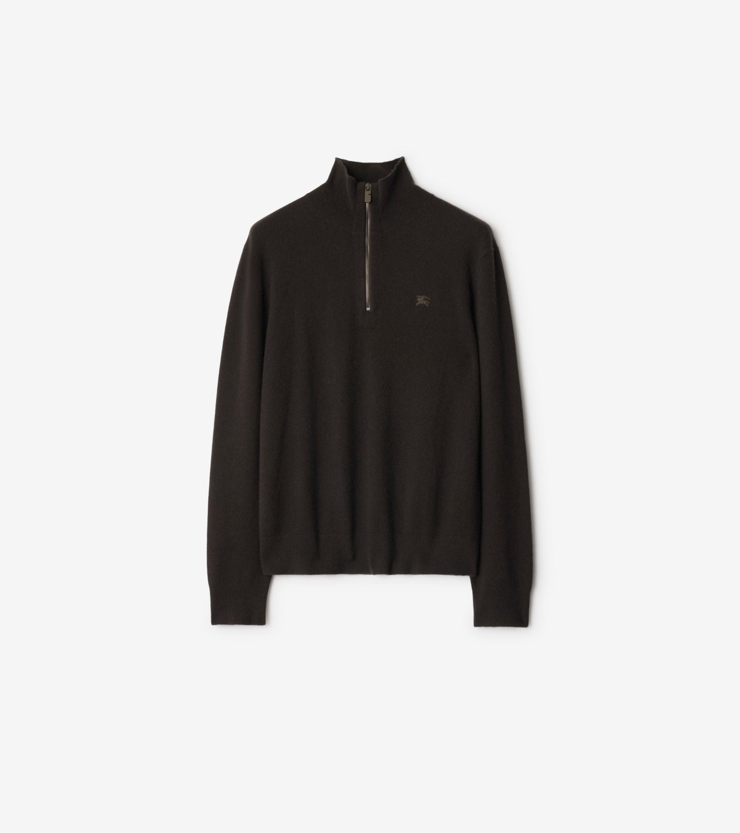 Cashmere Blend Half-zip Sweater in Scorched brown