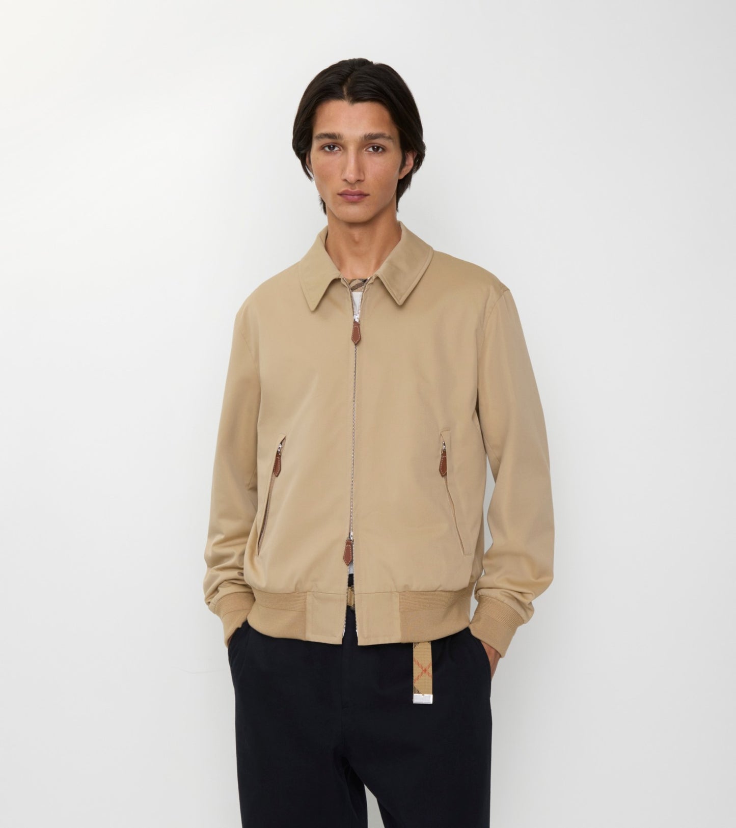 Gabardine Harrington Jacket in Honey beige