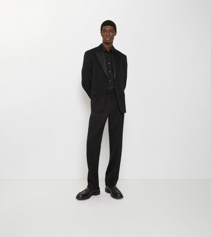 Grain de Poudre Wool Tuxedo Trousers in Black