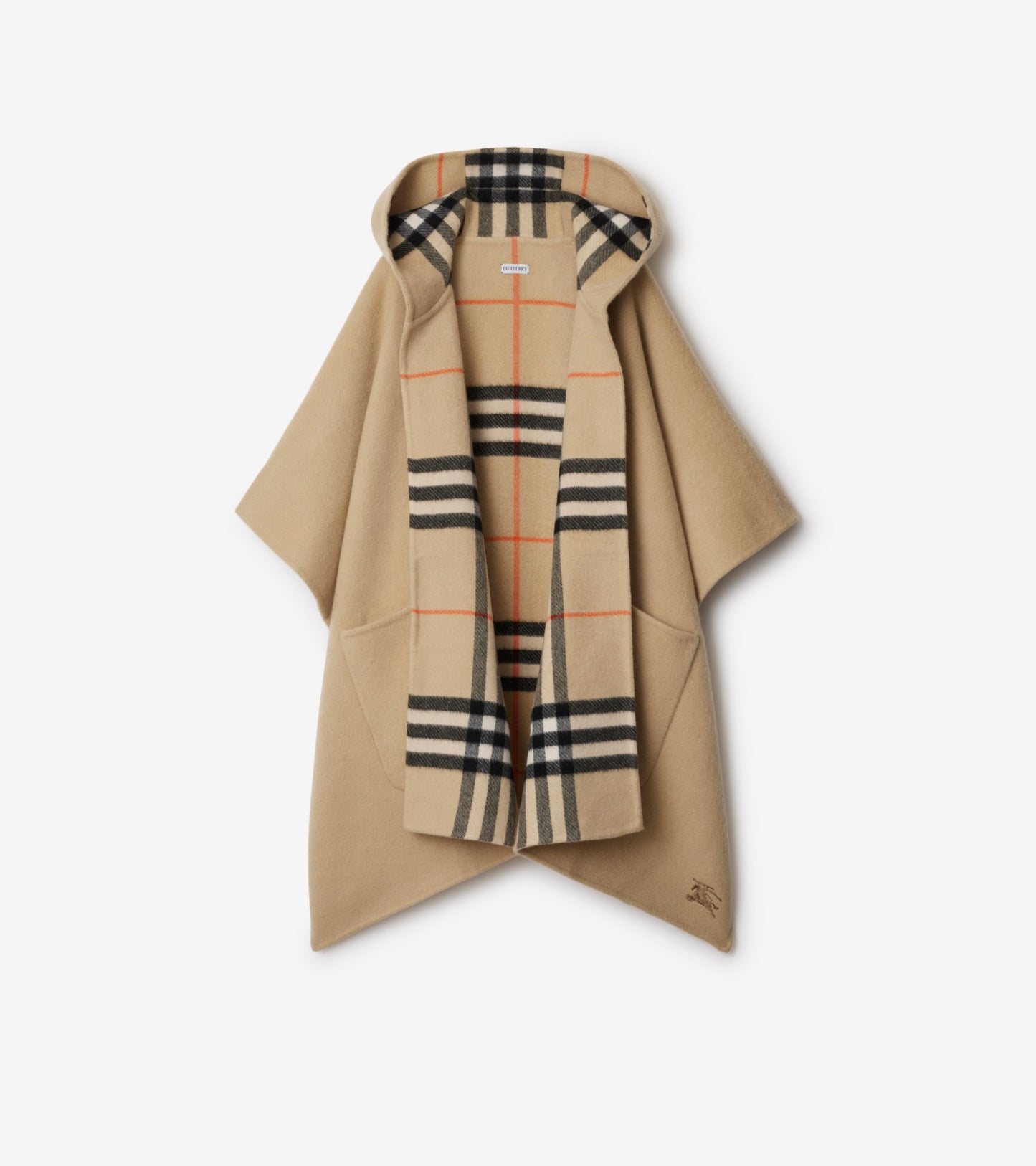 Cashmere Hooded Cape in Treacle brown