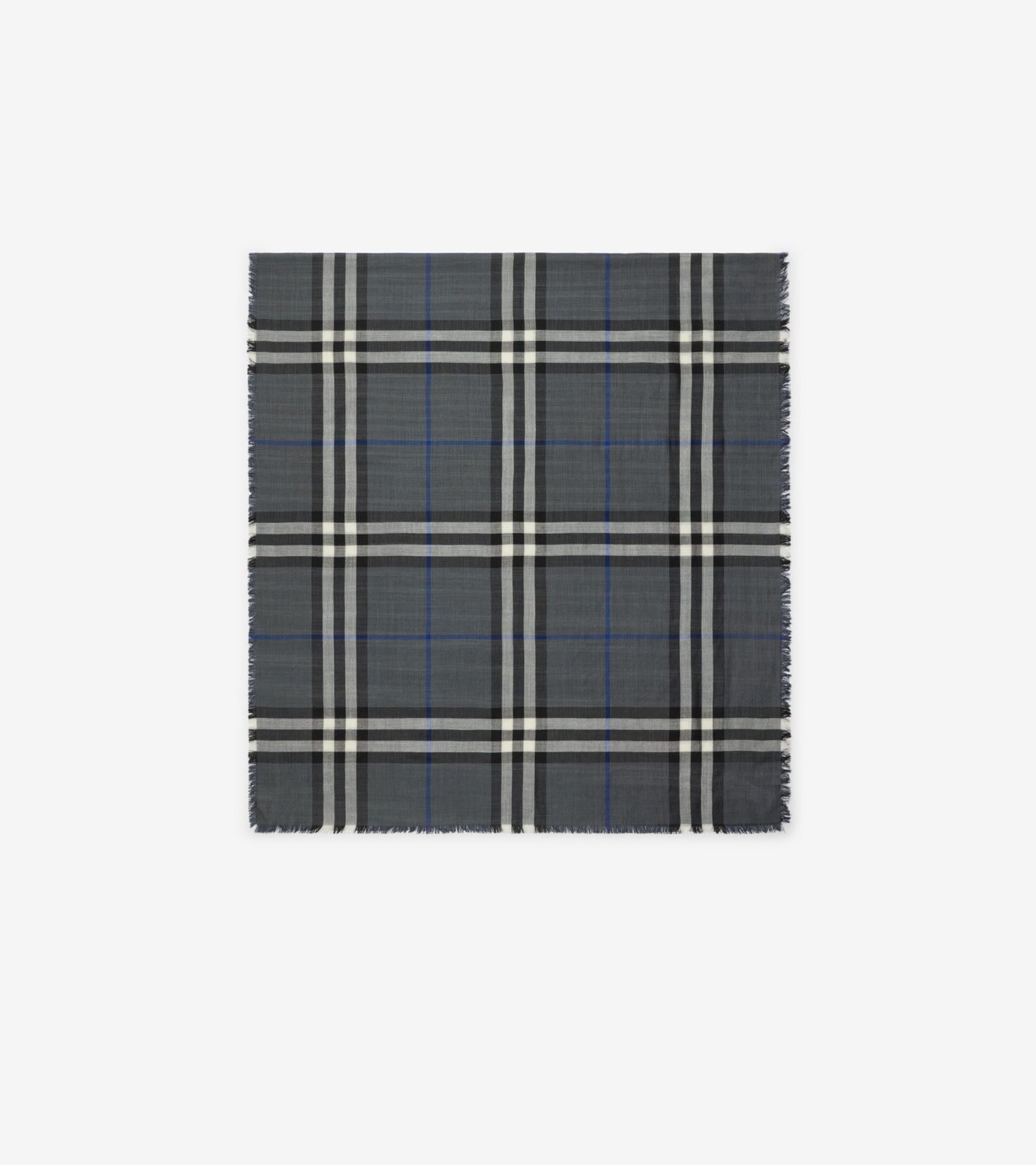 Reversible Check Wool Silk Scarf in Sand beige/vole brown