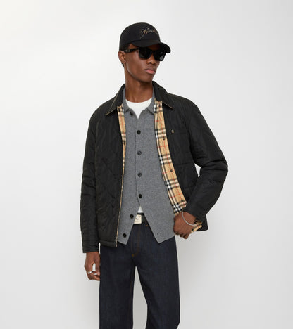 Reversible Quilted Nylon Overshirt in Black