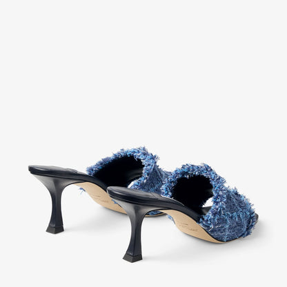Alexia 70 Crosshatch Denim Sandals