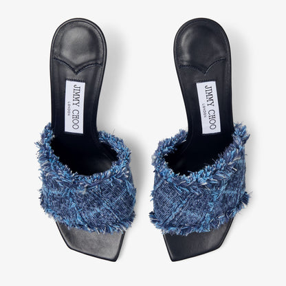 Alexia 70 Crosshatch Denim Sandals