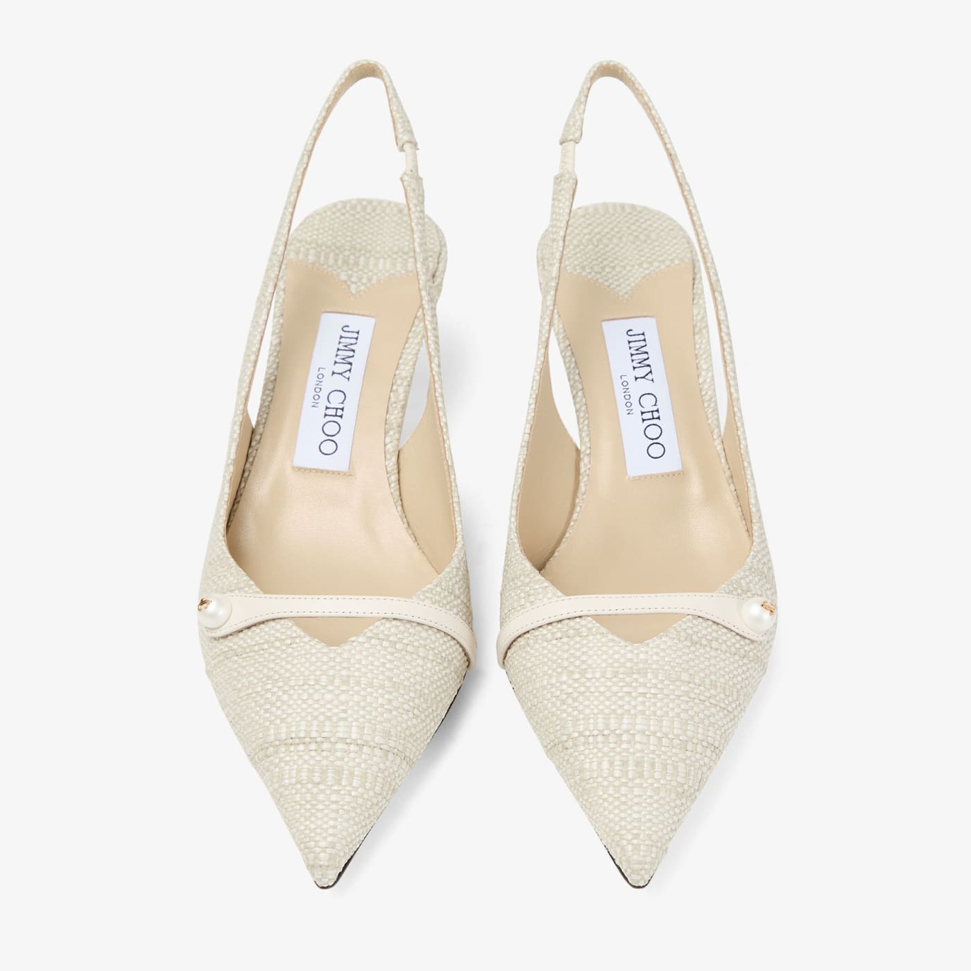 Amita 45 Natural Fine Raffia Slingbacks