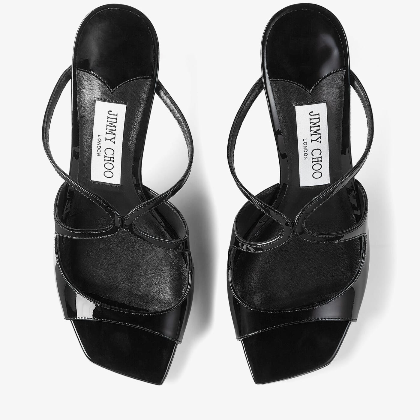 Anise 75 Black Patent Leather Mules