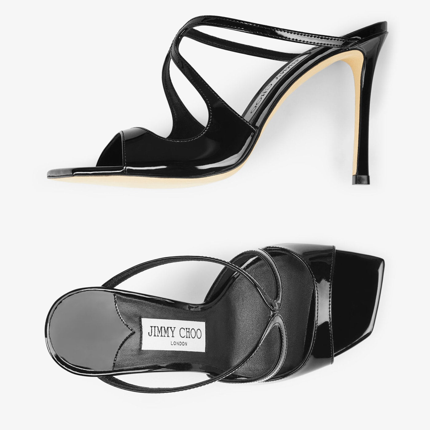 Anise 95 Black Patent Leather Mules