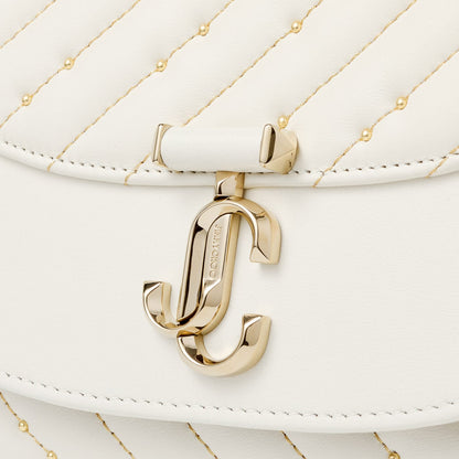 Avenue Curve Clutch Latte Quilted Nappa Leather Clutch Bag