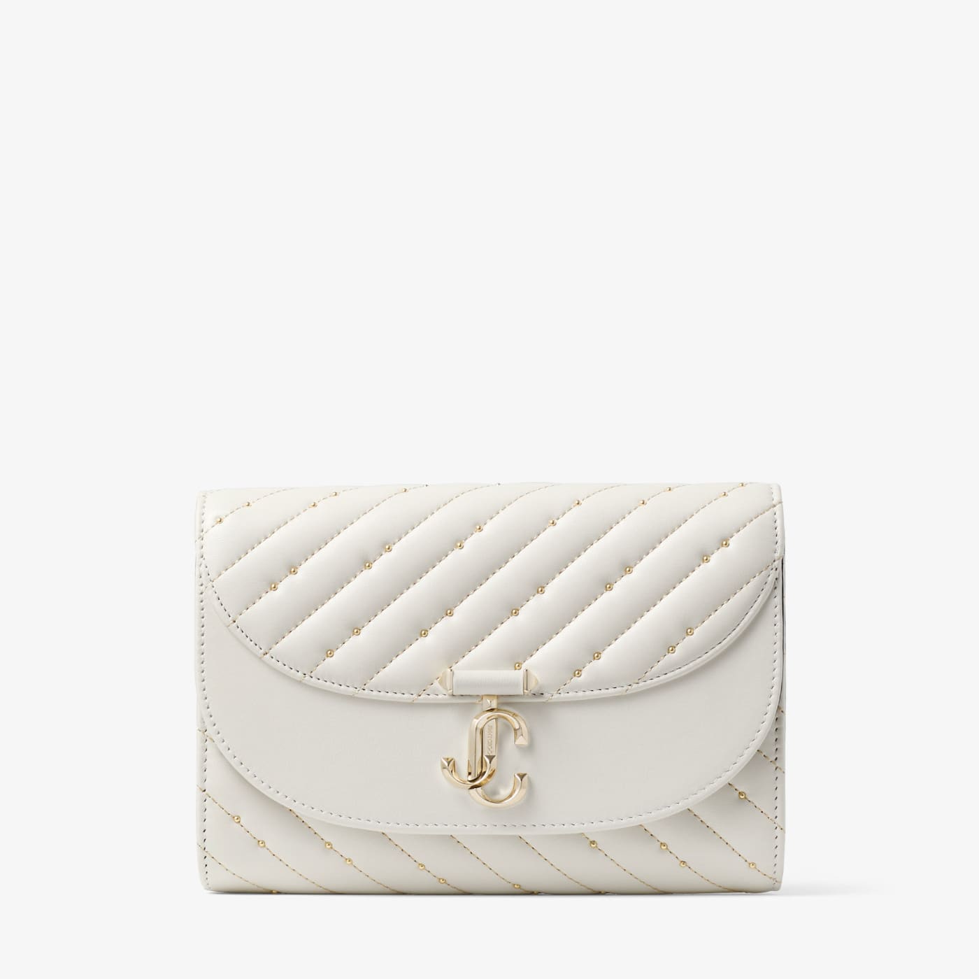 Avenue Curve Clutch Latte Quilted Nappa Leather Clutch Bag