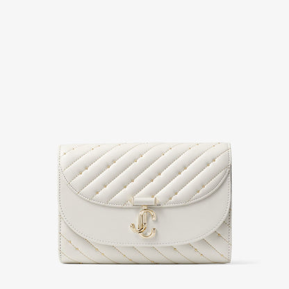 Avenue Curve Clutch Latte Quilted Nappa Leather Clutch Bag