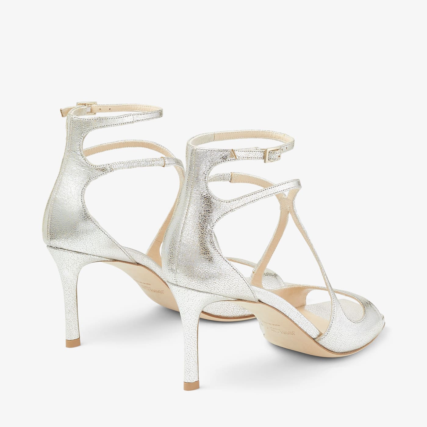 Azia 75 Champagne Glitter Leather Sandals