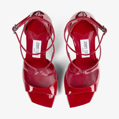 Azia 95 Ruby Red Patent Leather Sandals