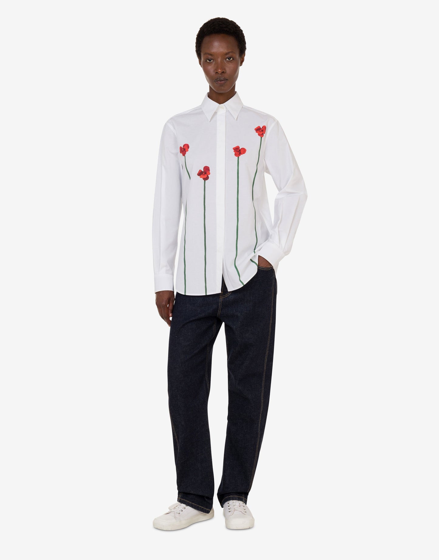 Camicia in popeline di cotone stampata