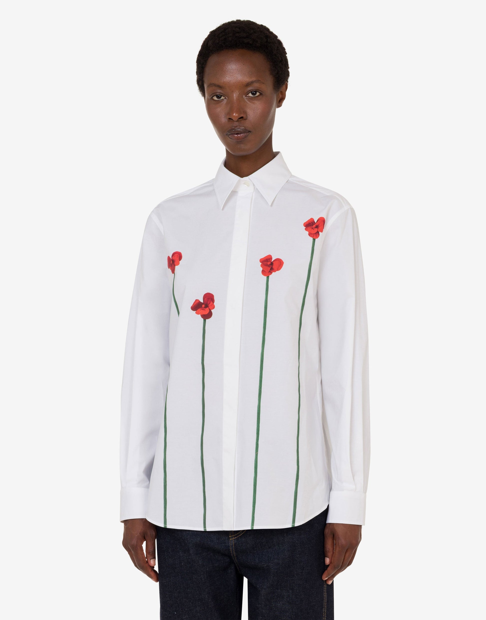 Camicia in popeline di cotone stampata