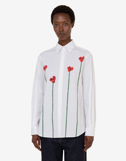 Camicia in popeline di cotone stampata