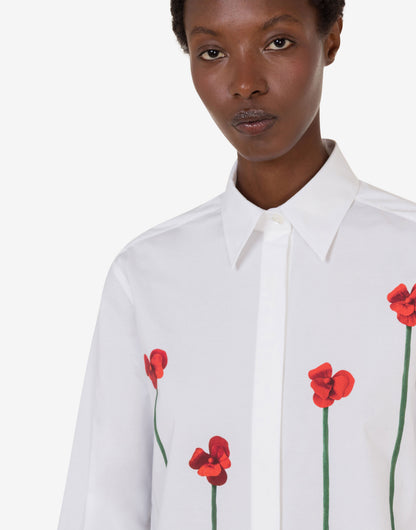 Camicia in popeline di cotone stampata