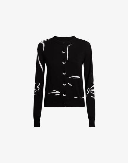 Cardigan in puro cotone intarsiato