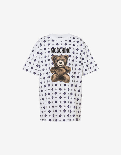 T-shirt in jersey di cotone organico Moschino Teddy Bear