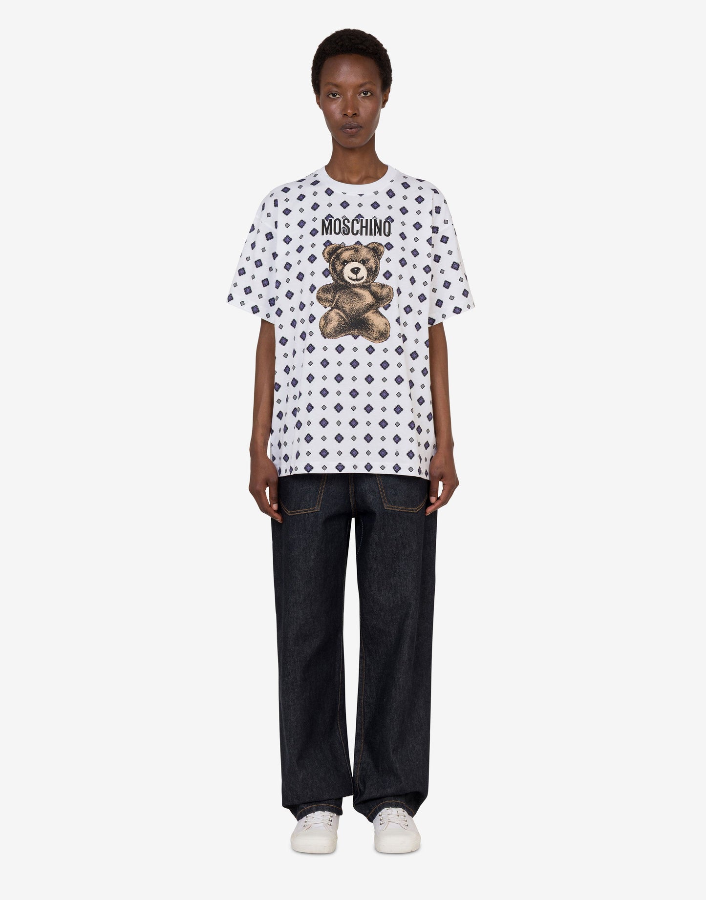 T-shirt in jersey di cotone organico Moschino Teddy Bear