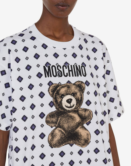 T-shirt in jersey di cotone organico Moschino Teddy Bear