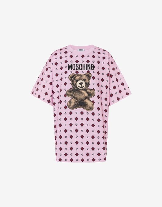 T-shirt in jersey di cotone organico Moschino Teddy Bear