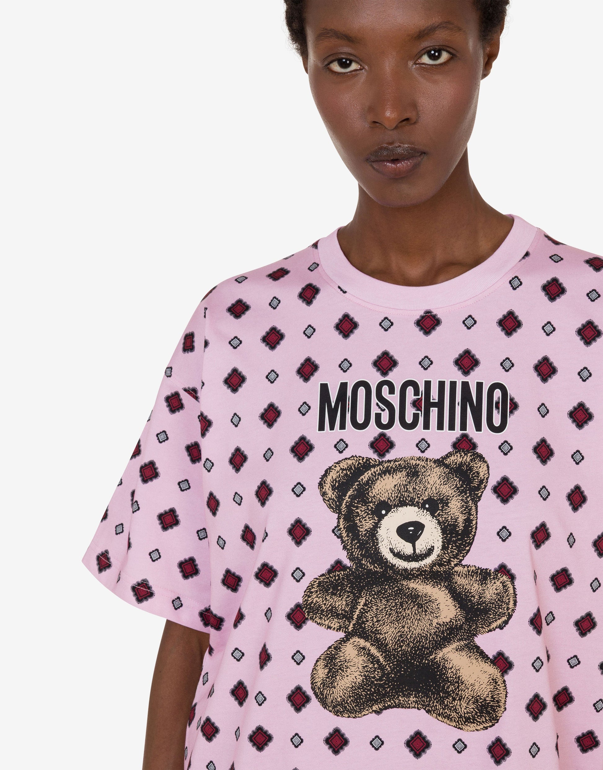 T-shirt in jersey di cotone organico Moschino Teddy Bear