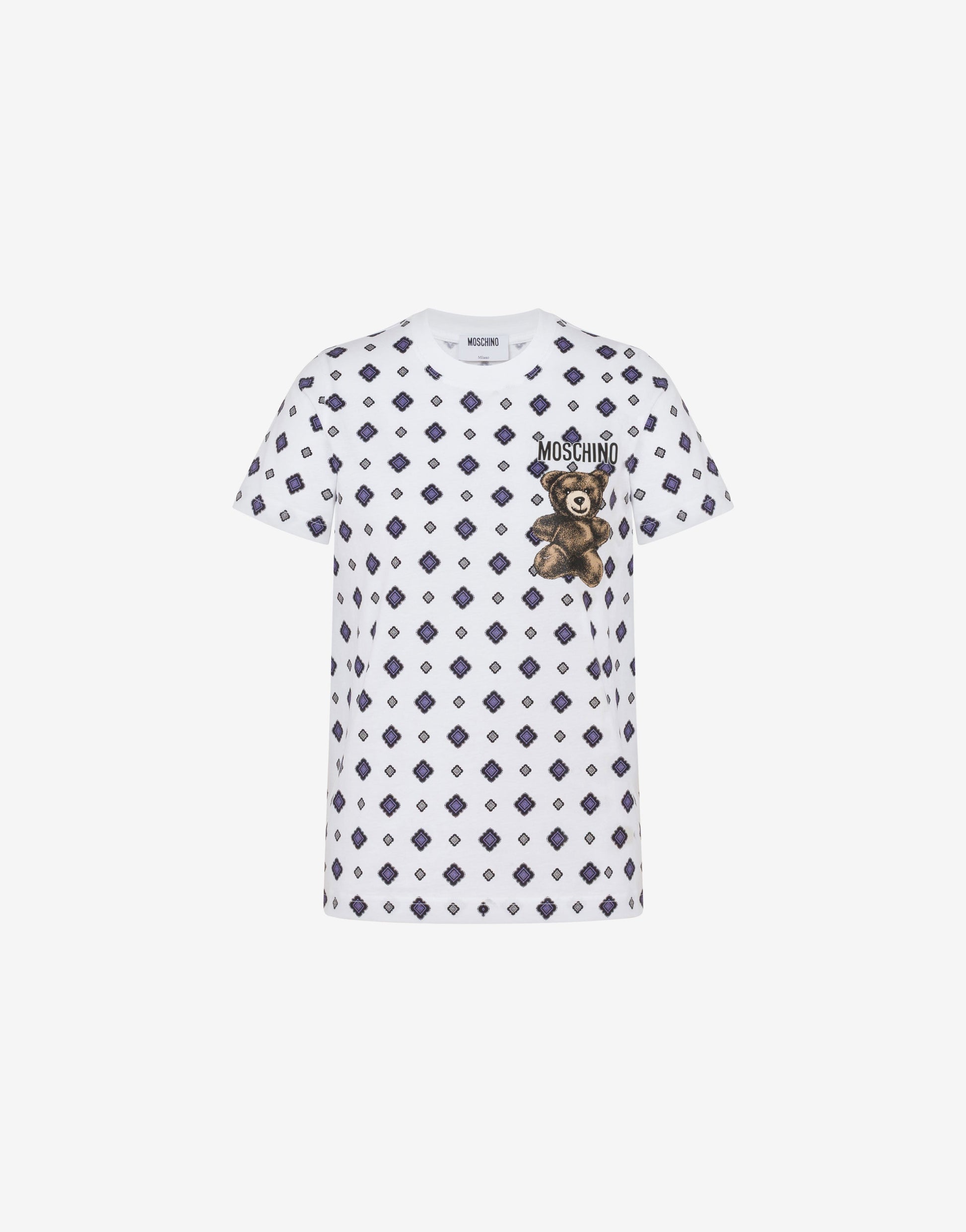 T-shirt in jersey di cotone organico Moschino Teddy Bear