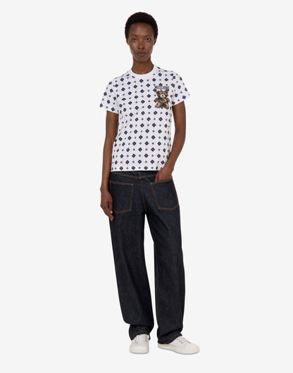 T-shirt in jersey di cotone organico Moschino Teddy Bear