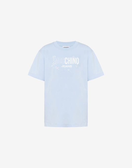 T-shirt in jersey di cotone stampata