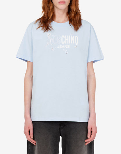 T-shirt in jersey di cotone stampata