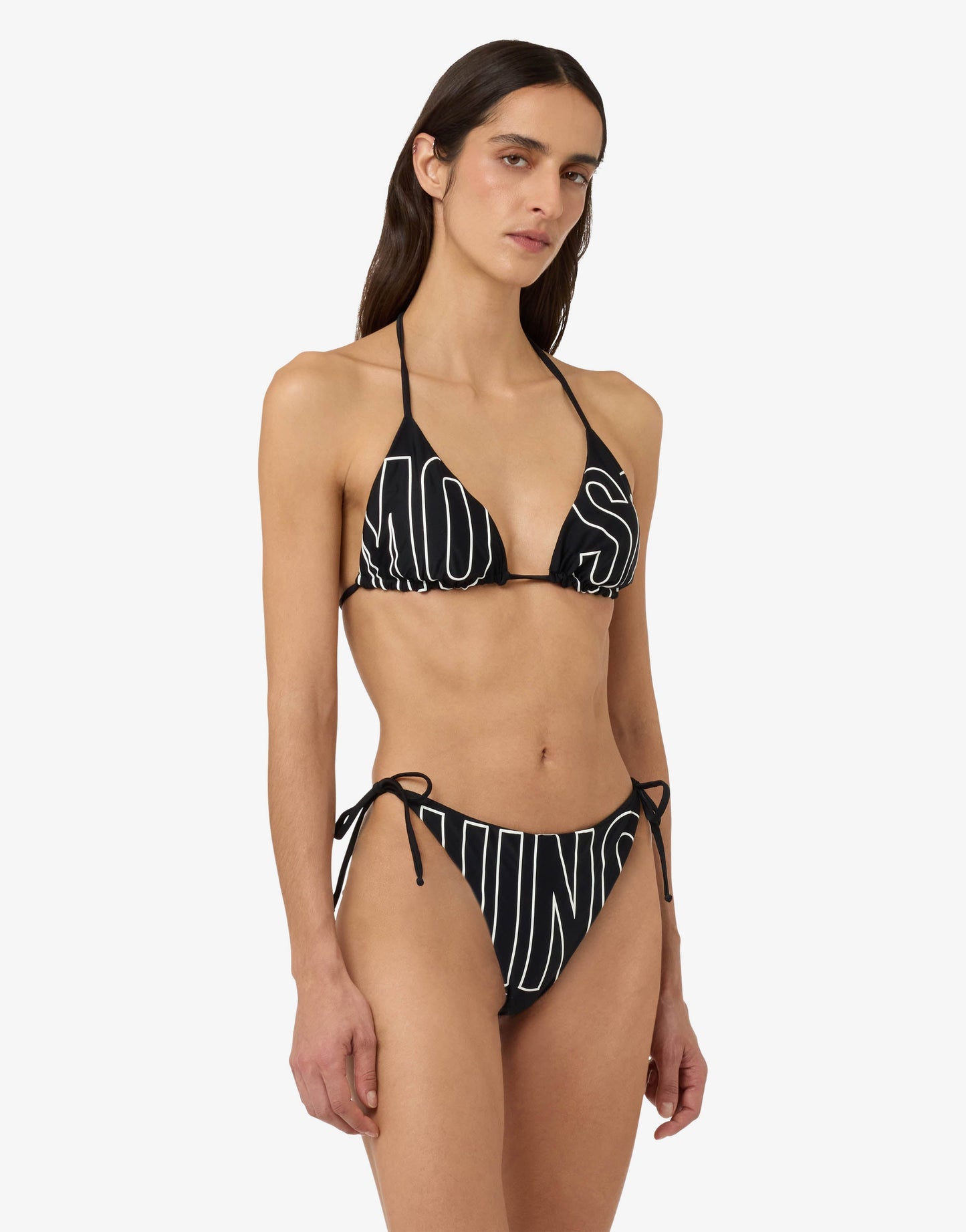 Top bikini a triangolo stampato