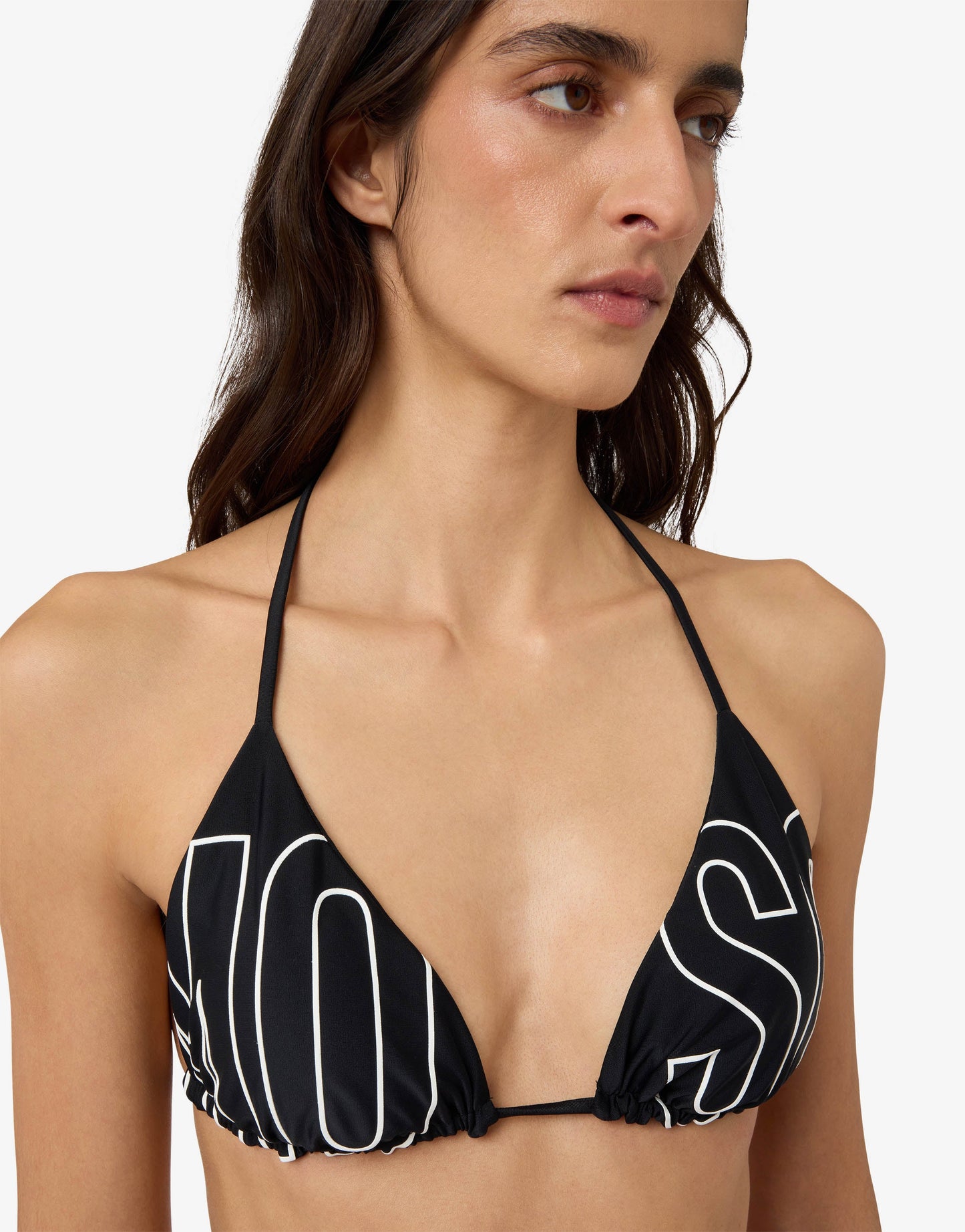 Top bikini a triangolo stampato