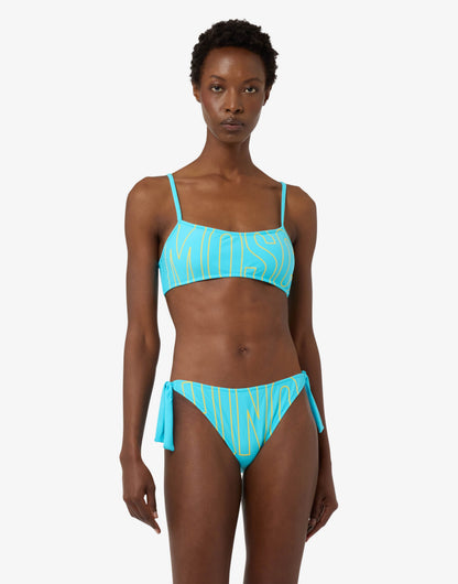 Top bikini a fascia stampato