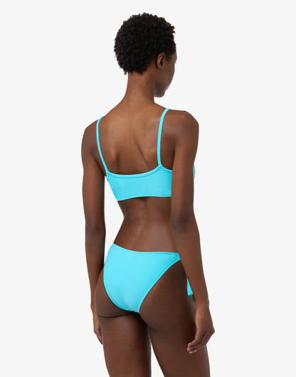 Top bikini a fascia stampato